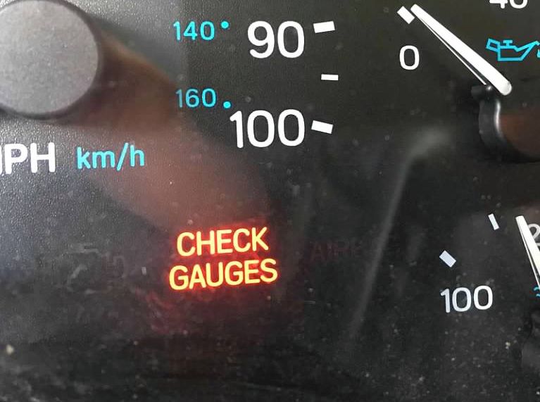 check gauges warning light