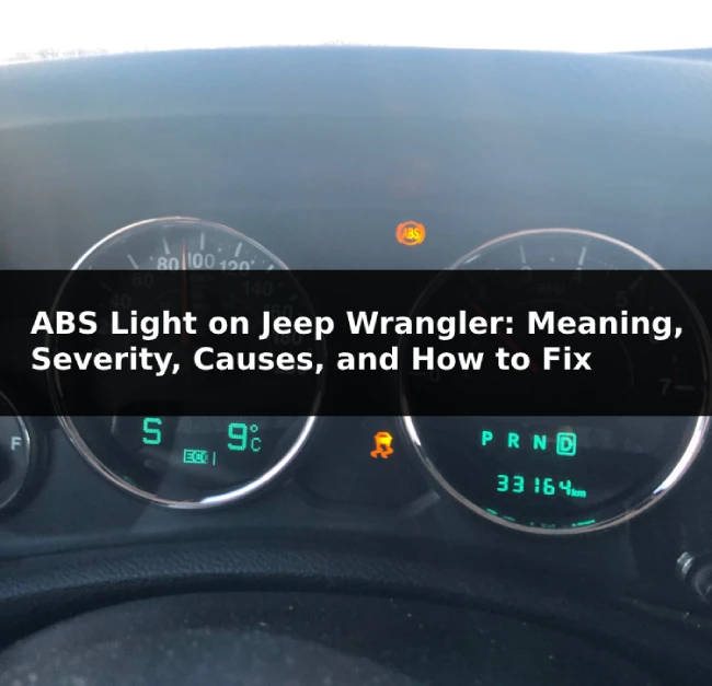 ABS Light on Jeep Wrangler Meaning, Severity, Causes, and How to Fix