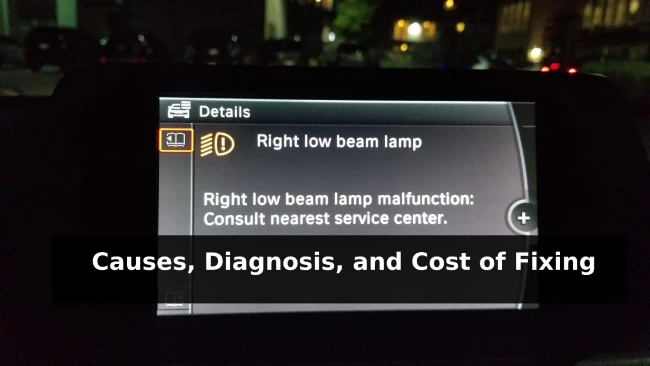 BMW Low Beam Malfunction Warning