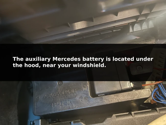 mercedes auxiliary battery location