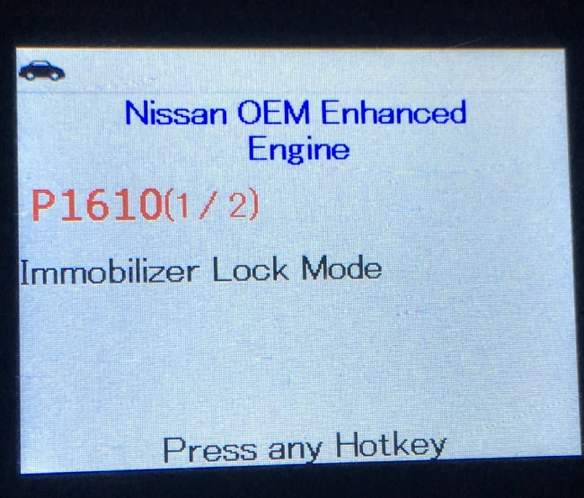 P1610 Code Nissan