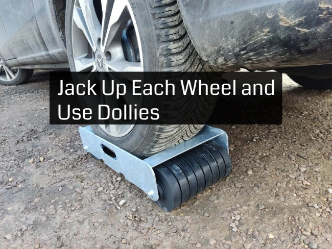 using dollies when jacking up car on gravel